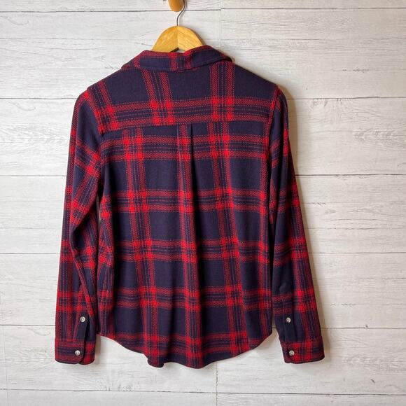 Faherty Shirt Womens Size Small Navy & Red Legend in Arlington Plaid Button Down - Picture 10 of 16
